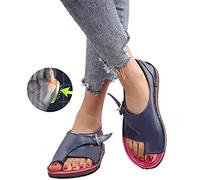 Sandali ortopedici da Donna Apri in Pelle di Punta Piatta da Sandalo Sandali Casual Sandali per Estate escursionistici da Estate da Camminata Sandali da Spiaggia