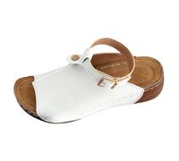 Sandali ortopedici da donna, comodi, ortopedici, con punta aperta, estivi, antiscivolo, con plateau, scarpe da spiaggia, sandali in pelle con supporto per arco plantare, bianco, 4 UK 3X-Narrow
