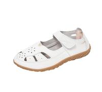 Sandali ortopedici da donna, comodi scarpe piatte con buon supporto, scarpe antiscivolo per tutti i giorni, sandali in pelle resistente all'usura, pratiche scarpe casual per le donne anziane, bianco