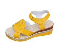 Sandali ortopedici da donna, con supporto per arco plantare, comodi, con chiusura a gancio e anello, per fascite plantare, sandali estivi casual da donna, Giallo, 40.5 EU