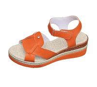 Sandali ortopedici da donna, con supporto per arco plantare, comodi, con chiusura a gancio e anello, per fascite plantare, sandali estivi casual da donna, Arancione, 39.5 EU