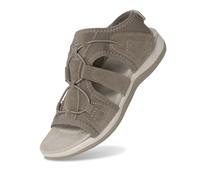 Sandali ortopedici da donna con zeppa, comodi sandali da donna, sandali con pizzo aperto, supporto per l'arco del piede, parte superiore bassa, punta rotonda, sandali casual estivi San, cachi, 40 EU
