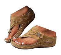 Sandali ortopedici da donna con zeppa e zeppa, infradito antiscivolo con supporto per arco plantare, scarpe da sposa aperte, sandali estivi casual da esterno, 2026, comode da passeggiare per le donne