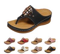 Sandali ortopedici da donna, con zeppa, estivi, con zeppa, con zeppa, super morbidi, con plateau aperti, per la festa della mamma, Nero , 41 EU