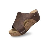 Sandali ortopedici da donna, estivi, eleganti, con punta aperta in Boemia, sandali ortopedici, da donna, estivi, eleganti, con punta aperta in stile bohemien, da donna, con slipperpantofole, compe