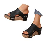 Sandali ortopedici da donna, estivi, eleganti, con punta aperta in Boemia, sandali ortopedici, da donna, estivi, eleganti, con punta aperta in stile bohemien, da donna, con slipperpantofole, compe