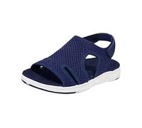 Sandali ortopedici da donna, estivi, morbidi, comodi, a maglia, in rete, antiscivolo, comodi, sandali da trekking, comodi infradito Quick-Dry con plateau, Blu marino, 41 EU