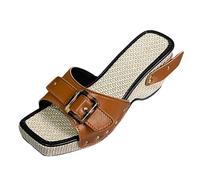 Sandali ortopedici da donna, estivi, sandali con zeppe, comode piattaforma, pantofole da spiaggia antiscivolo, scarpe boemiche casual, pantofole vintage a punta aperta per vacanze a piedi, marrone, 37