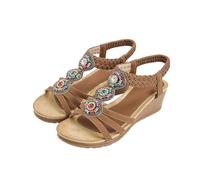 Sandali ortopedici da donna per fascite plantare estivi comodi sandali da passeggio con supporto per arco plantare da donna a punta aperta senza lacci pantofole per interni ed esterni, cachi, 39 EU