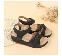 Sandali Ortopedici da Donna, Scarpe Ortopediche, Sandali a Punta Aperta Ortopedici Premium da Donna Estiva, Ciabatte Donna Ortopediche Scarpe con Supporto,Nero,US7/EU38