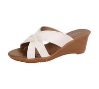 Sandali ortopedici da donna, traspiranti, alla moda, stile retrò, estivi, leggere, antiscivolo, pantofole per casa, Ardin, bagno, piscina, spiaggia, economici, bianco, 40 EU