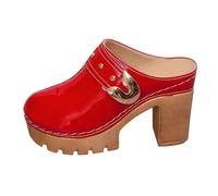 Sandali ortopedici da donna UK con punta chiusa con zeppa da donna sandali con plateau comodi casual estivi zeppe larghe scarpe da donna UK, Rosso, 36.5 EU