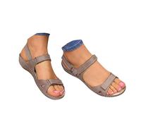 Sandali Ortopedici Donna Estive Eleganti Comodi Sandali con Zeppa Bassi con Strappo Casual Leggere Scarpe Estivi Supporto Arco Plantare Aperta Antiscivolo Moda Sandalo Sportivi Trekking Spiaggia Mare