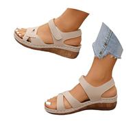 Sandali Ortopedici Donna Estive Eleganti Sandali con Strappo Leggere Comodi Cuoio Artificiale Sandalo con Zeppa Vintage Moda Scarpe Estivi Aperta Antiscivolo Sandalo Passeggio Sportivi Trekking 2025