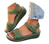 Sandali Ortopedici Donna Estive Eleganti Sandali Donna Con Strappo Leggere Comodi Cuoio Artificiale Sandalo Con Zeppa Vintage Moda Scarpe Estivi Aperta Antiscivolo Sandalo Passeggio Sportivi Trekking