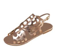 Sandali ortopedici estivi da donna con punta piatta e cinturino alla caviglia con fibbia scava fuori da donna, scarpe estive casual comode da passeggio per spiaggia, vacanze e viaggi, taglia 38