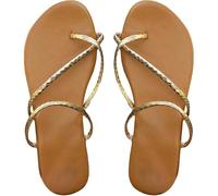 Sandali Ortopedici per Alluce Valgo da Donna, Sandali Piatti con Cinturini Metallici da Donna, Infradito Aperte con Punta Incrociata, per Fidanzate E Mamme(38 EU)