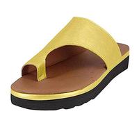 Sandali Ortopedici Per Uomo E Donna - Ciabatte Aperte In Punta Antiscivolo E Traspiranti Scarpe Estive Leggere Con Zeppa Per Camminare, La Spiaggia E L'Uso Quotidiano-Yellow||numeric_36