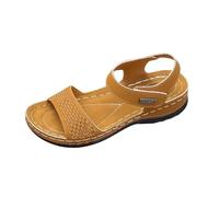 Sandali Ortopedici Sandali Ortopedici Donna Estivi Eleganti Con Punta Aperta E Zeppa Antiscivolo Plantare Estraibile E Supporto Arch Fit Cinturino Alla Caviglia Comodi Trekking Marrone 1 36