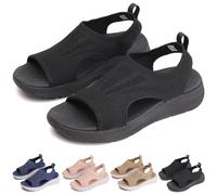 Sandali ortopedici traspiranti da donna, sandali sportivi ortopedici con cinturino posteriore lavabili estivi, sandali ortopedici in rete traspirante con suola morbida scarpe casual (35,Schwarz)