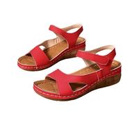 Sandali Ortopedico Donna Estivo Eleganti Traspirante Sandali Con Zeppa Vintage Antiscivolo Punta Aperta Scarpe Estivi Leggere Morbida Sandalo Da Passeggio Spiaggia Supporto Arco Moda Sandalo Da Mare