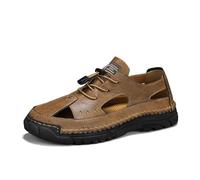 Sandali Pelle Uomo,Sandali Da Uomo Comodi E Traspiranti, Da Indossare Casual, Da Spiaggia, Per Camminare, Leggeri, Con Suola Piatta, Per L'Estate, La Primavera E L'Autunno.