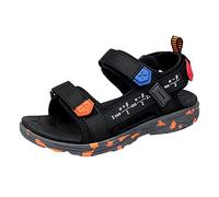 Sandali per bambini con fondo morbido, numero giorno, formula casual, sport, scarpe estive per bambini da 5 a 15 anni, Nero , 30 EU