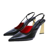 Sandali per Donna Donna Slingback Tacchi Alti Neri Donne Pompe per Sandali a Spillo Sandali Scarpe da Sposa da Matrimonio con Tacchi da Sposa 3.5 Regno Unito