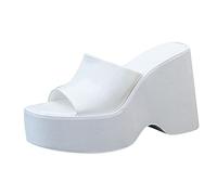 Sandali per Donne 2025 Piattaforma Grosso Muli Sandali Scivolare su Tacchi a Blocchi Scarpe ad Alto Tacco di Punta Quadrata