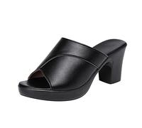 Sandali per Donne 2025 Piattaforma Grosso Muli Sandali Scivolare su Tacchi a Blocchi Scarpe ad Alto Tacco di Punta Quadrata