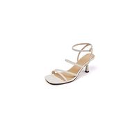 Sandali per Donne Cinghia Sandali Estivi Donne Donne Aperte Tacchi Alti Donne Beige Albicocca Una Parola Fibbia sandalbeige, 6.5 UK