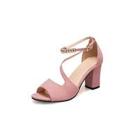 Sandali per Donne Pesci bocche Sandali Spesse con Una Parola con Tacchi Alti in Rilievo Femmina Sandali Femminile 3.5 Regno Unito