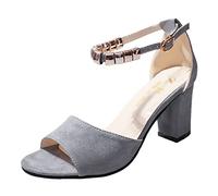 Sandali per Donne Pesci la Bocca Sandali Cavi Spessi con Una Parola con Tacchi Alti in Rilievo Sandali femminili7.5 UK