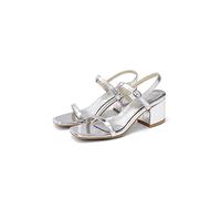 Sandali per Donne Sandali Donne Grandi Dimensioni Piccole Dimensioni Estate Scarpe da Ballo per Feste di Nozze sbirciata con Tacchi Alti Donne pompesilver, 4.5 Regno Unito