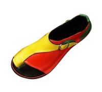 Sandali per le donne Taglia 5 Donna Primavera E Estate Nuovo Caldo Moda Casual Confortevole Tinta Unita Punta Grande Fondo Piatto Signore, Rosso, 38 EU