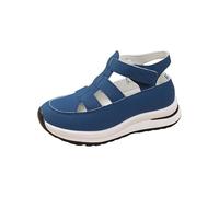 Sandali per le donne Taglia 6 Donna Estate Nuovo Traspirante Casual Roman Hollow Toe Pacchetto Pendenza Con Fondo Spesso Donna, Blu, 6 UK 3X-Narrow