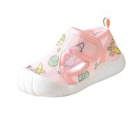 Sandali per Neonati, Scarpe Primi Passi per Bambini, Scarpe Piatte per Bambini, Scarpe a PiediNudi, Sandali Estivi Sportivi, Sandali per Neonati, Suola Morbida, Antiscivolo (Pink, 17)