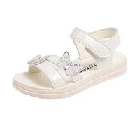 Sandali per ragazze con diamanti scintillanti e design a farfalla, alla moda, casual, carini, punta aperta, suola morbida, stile principessa, sandali da ragazza per estate spiaggia e uso casual, 02