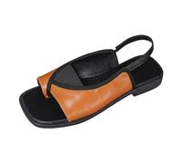 Sandali Pianta Larga Donna Comodi Ma Eleganti Sandali piatti di grandi dimensioni Donna 2024 New Toe Teste europee e americane per libero dopo piacevoli Sandalo Basso Estivo Scarpe (Orange 41)