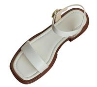 Sandali Pianta Larga Donna Sandalo Basso Estivo Sandali estivi da donna con punta e supporto per plantare Trekking Scarpe Estive Eleganti (White 35) Sandalo Basso Estivo Estivi Eleganti