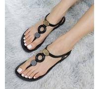 Sandali piatti alla moda di stile romano da donna per l estate, scarpe da spiaggia e vacanza slip-on CN36-37,CN38-39,CN40-41Policloruri di vinile