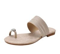 Sandali piatti casual da donna infradito moda per l'estate, Oro, 42 EU