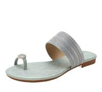 Sandali piatti casual da donna infradito moda per l'estate, Verde, 39 EU