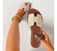 Sandali piatti casual stile coreano per donna, sandali romani intrecciati con punta aperta per uso estivo all'aperto, nuove scarpe da donna stile francese primavera estate da abbinare a gonne per usci