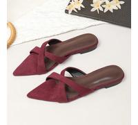 Sandali piatti con punta affusolata da donna, nuovi per la primavera/estate 2026, versatili, con suola morbida, sandali alla romana alla moda per donna, taglie grandi 41-42 EUR36,EUR37,EUR38,EUR39,EUR