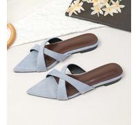 Sandali piatti con punta affusolata da donna, nuovi per la primavera/estate 2026, versatili, con suola morbida, sandali alla romana alla moda per donna, taglie grandi 41-42 EUR36,EUR37,EUR38,EUR39,EUR