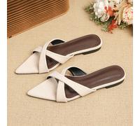 Sandali piatti con punta affusolata da donna, nuovi per la primavera/estate 2026, versatili, con suola morbida, sandali alla romana alla moda per donna, taglie grandi 41-42 EUR36,EUR37,EUR38,EUR39,EUR