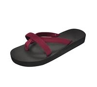 Sandali piatti da donna alla moda e carini estivi comfort 2026 punta quadrata spiaggia peep toe elegante primavera donna cutes occidentale sandali piatti da donna comodi, Rosso, 38.5 EU
