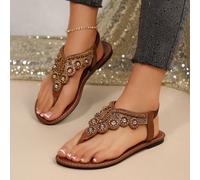 Sandali piatti da donna alla moda e sexy, stile boho con occhio di gatto personalizzato, infradito di taglia grande, adatti per uso quotidiano, banchetti, pendolarismo, vacanze e festival EUR36,EUR37,