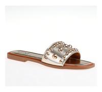 Sandali piatti da donna con borchie metalliche - ideali per outfit casual estivi e passeggiate in città Le infradito da donna, decorate con rivetti metallici, sono alla moda e accattivanti. Sono adatt